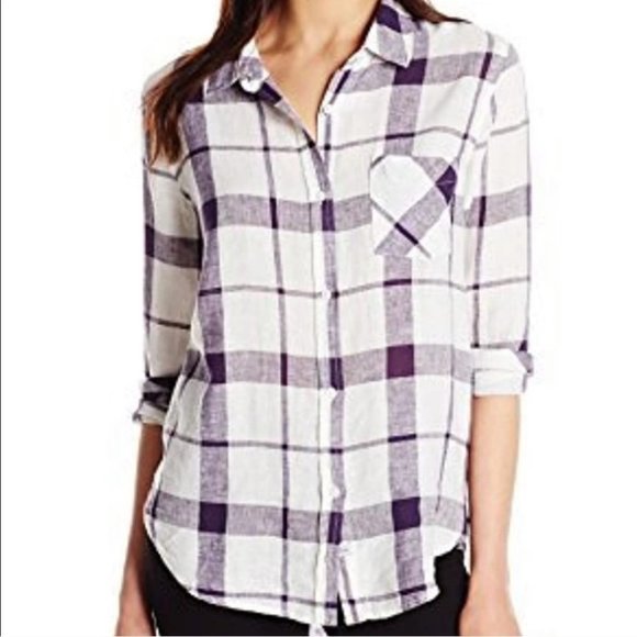 Rails Tops - RAILS Charli Womens Button Down  LS Shirt  White-Navy  L